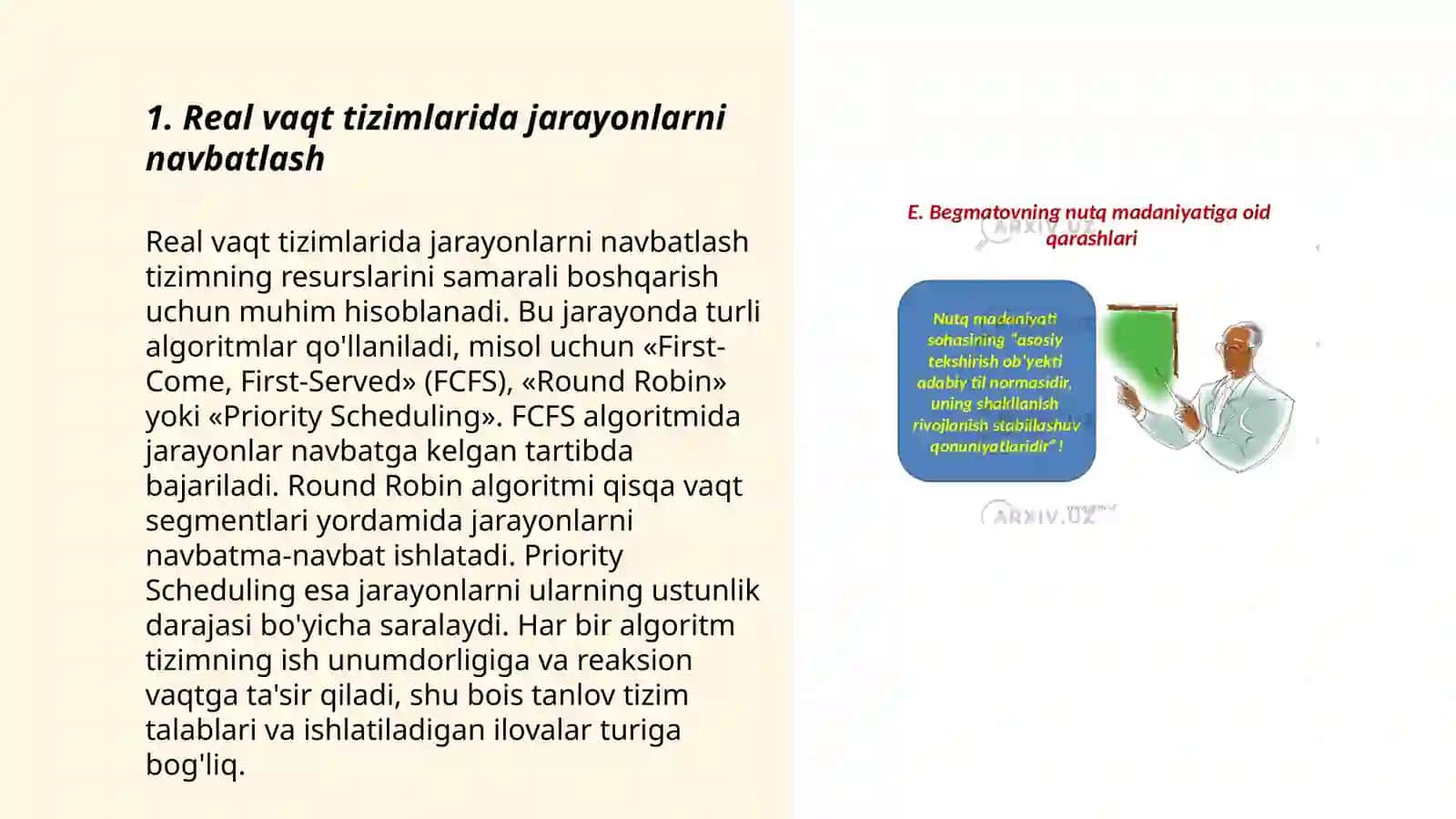 Real vaqt tizimlarida jarayonlarni navbatlash 3
