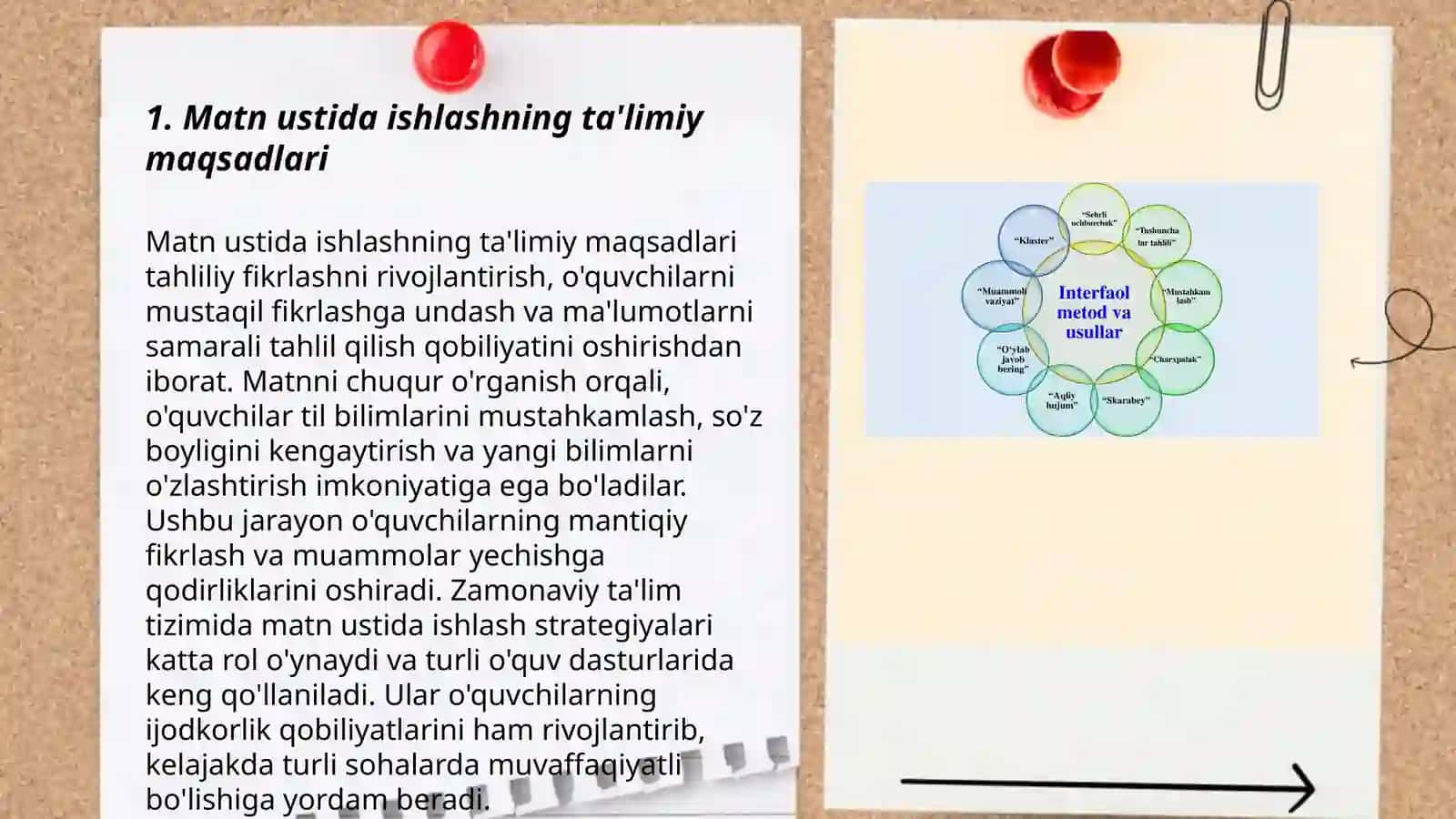 Matn ustida ishlashning ta'limiy maqsadlari 3