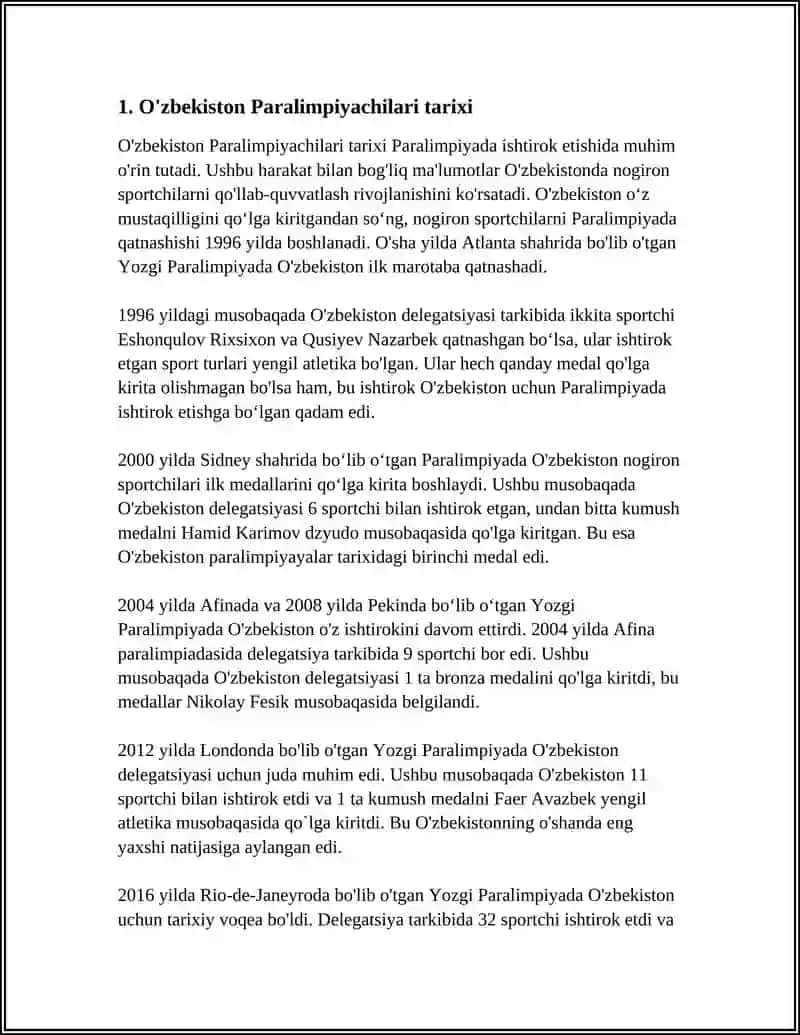 O'ZBEKISTON PARALIMPIYA SPORTCHILARI 3