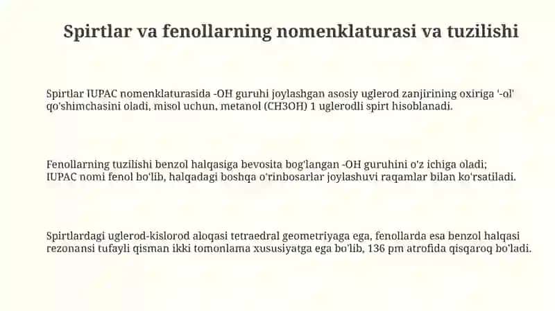 Spirtlar va fenollar 3