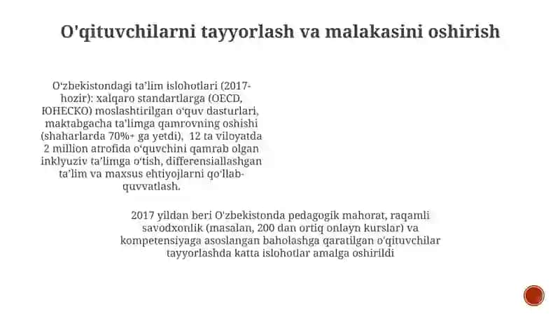 O'qituvchilarni tayyorlash va malakasini oshirish 3