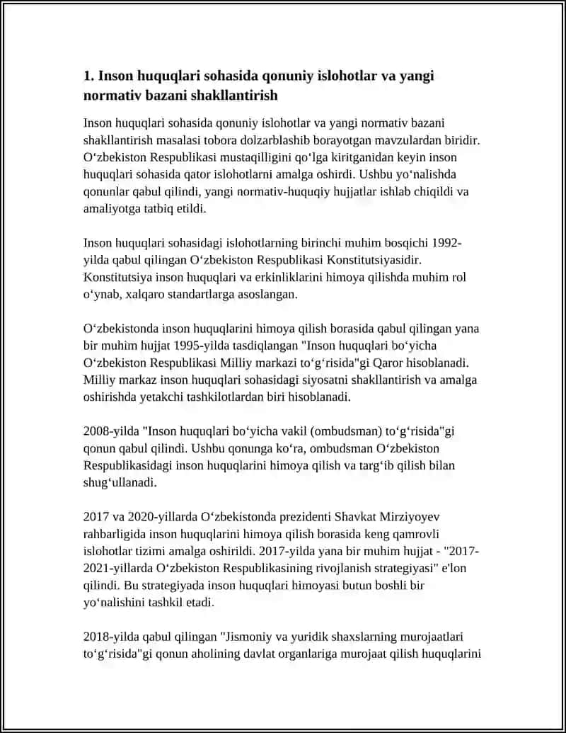 YANGI O'ZBEKISTONDA INSON HUQUQLARINI TAMINLASH 3