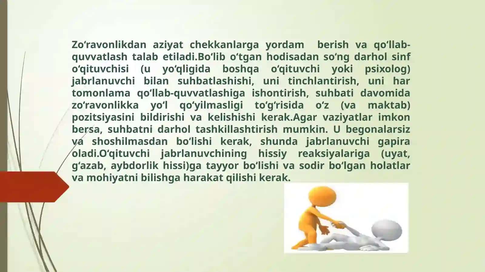 Zo‘ravonlikdan jabr chekkan qurbonlarga yordam berish 3