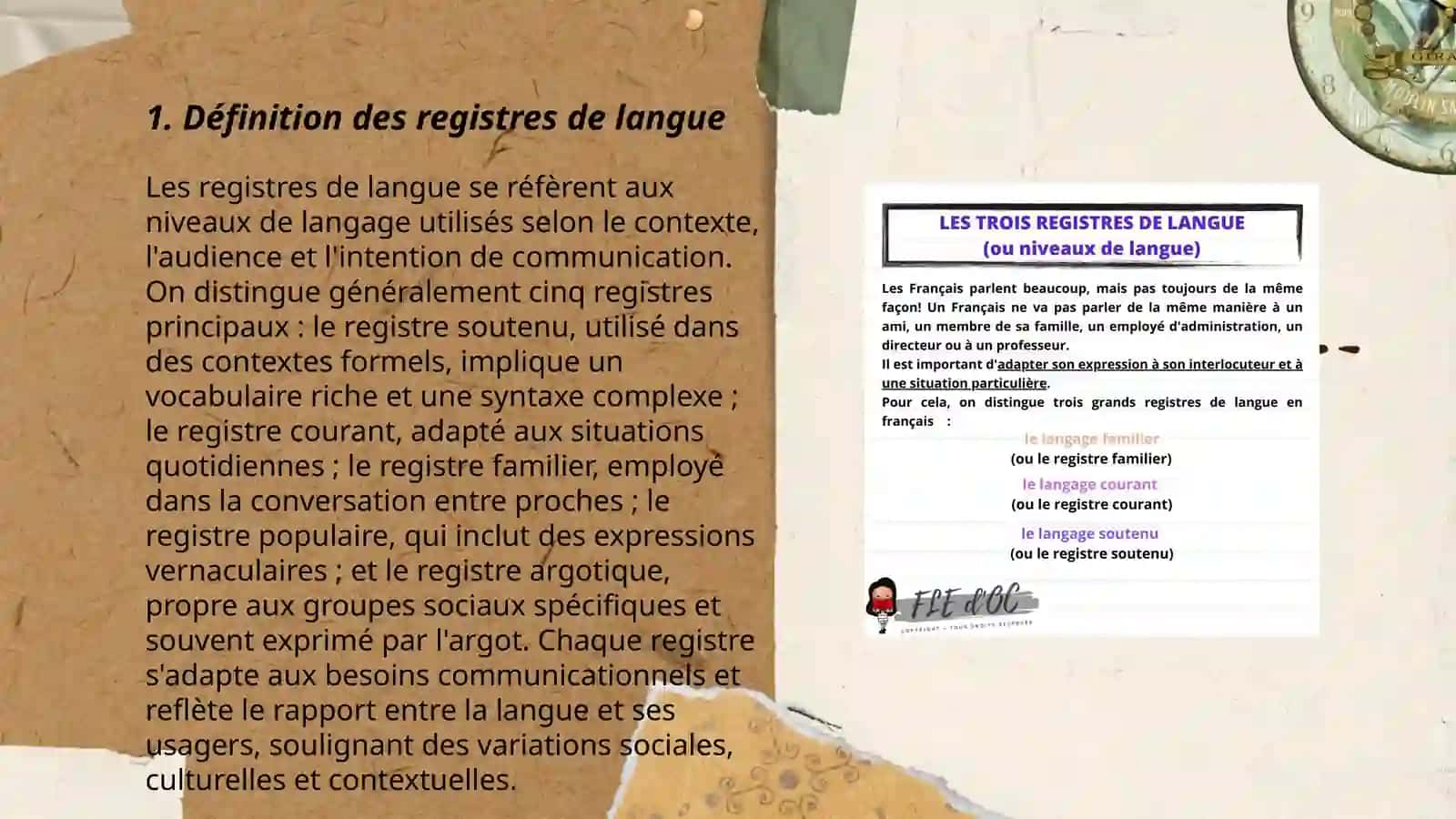Le registre de langue. Le registre familier, le registre courant, le registre soutenu 3