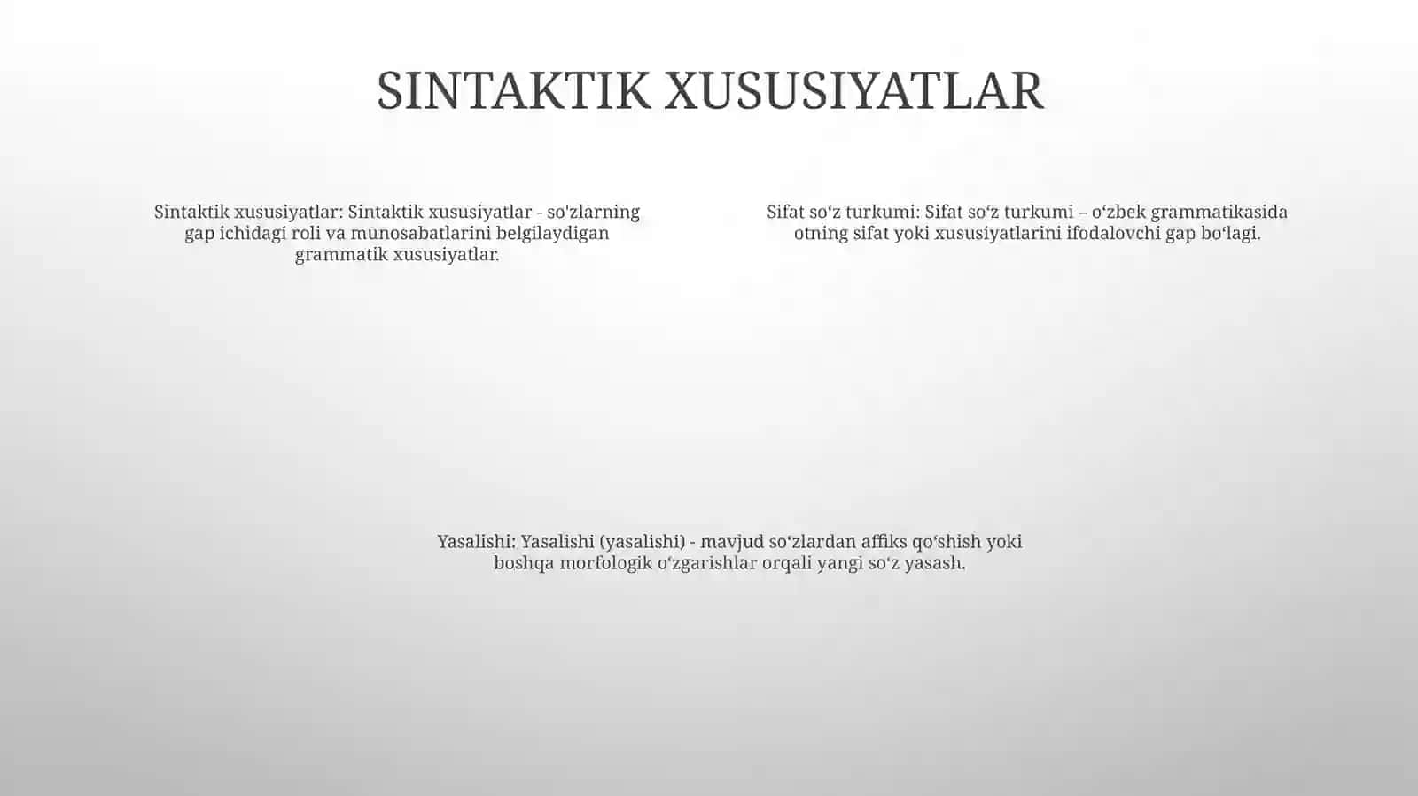 Sifat So’Z Turkumi Va Ularning Morfologik, Sintaktik Xususiyatlari, Yasalishi 3