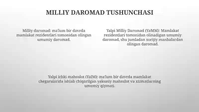 Milliy Daromad Va Milliy Hisoblar Tizimidagi Boshqa Daromad KoʻRsatkichlari 3
