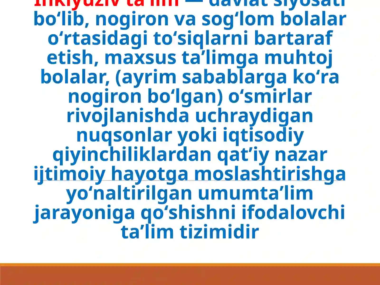 MAKTABGACHA INKLYUZIV TA’LIMGA ZAMONAVIY YONDOSHUVLAR 3