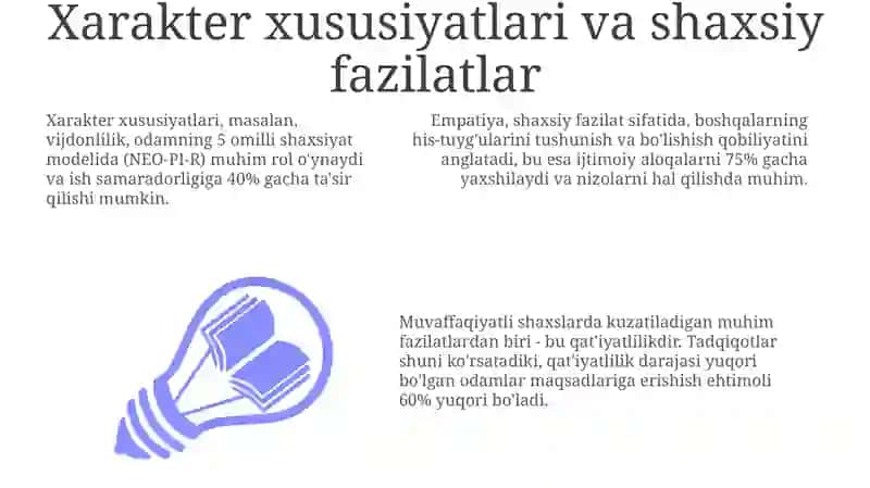 Shaxsning malaka va odatlari 3
