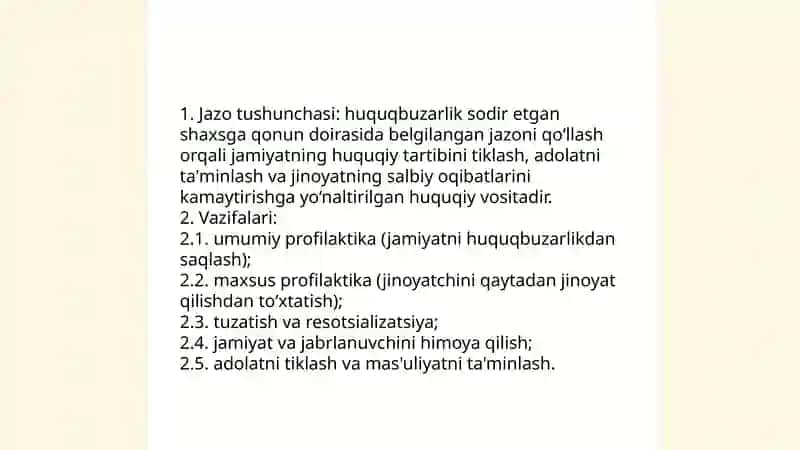 Jazo tayinlash prinsiplari, tushunchasi va ahamiyati 3