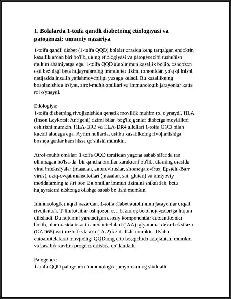 Bolalarda Qandli Diabet Etiopatogenezi 3