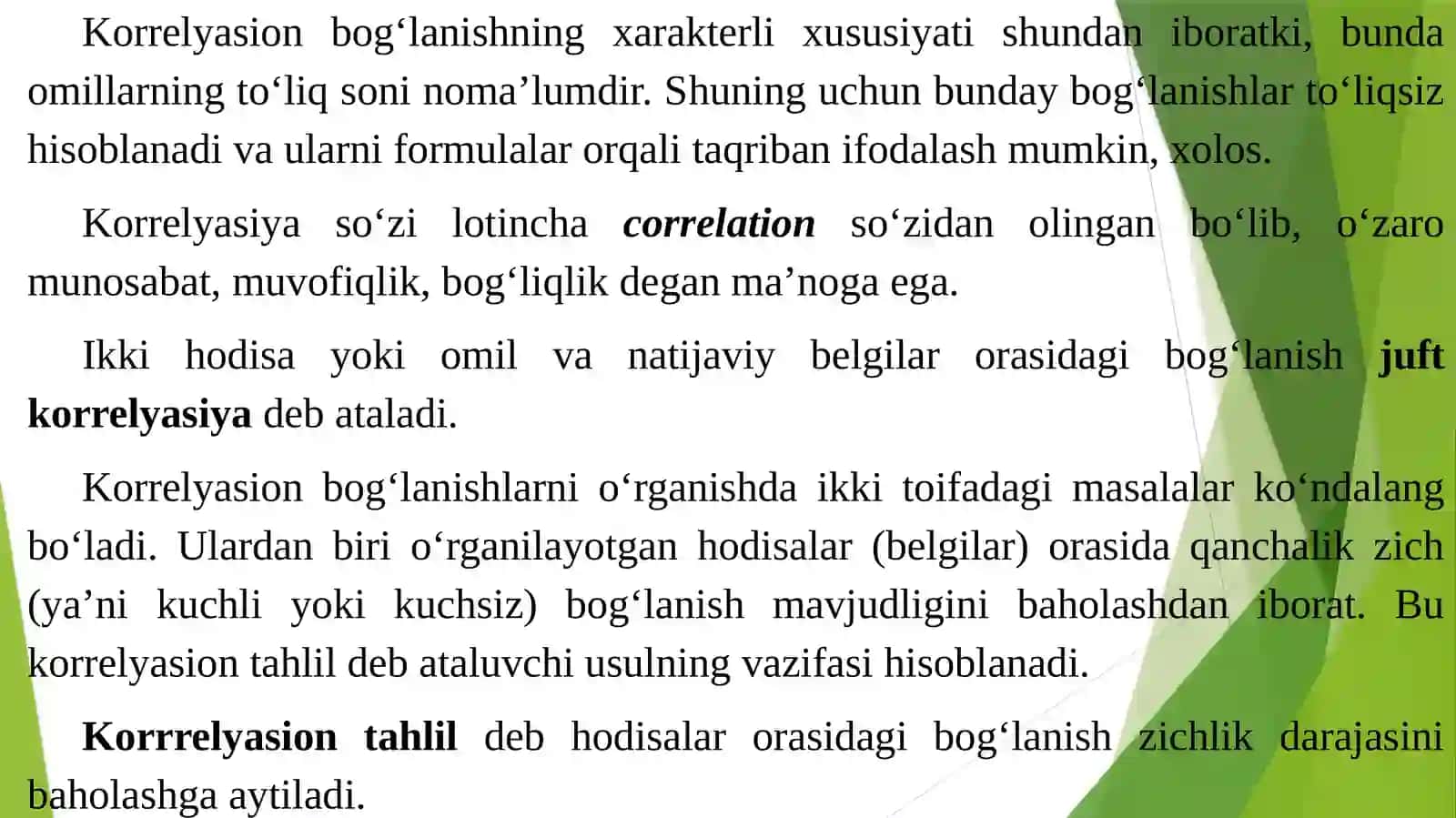 JUFT KORRELYATSION - REGRESSION TAHLIL 3