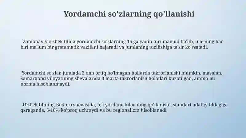 Yordamchi so'zlar haqida nazariy qarashlar tahlili 3