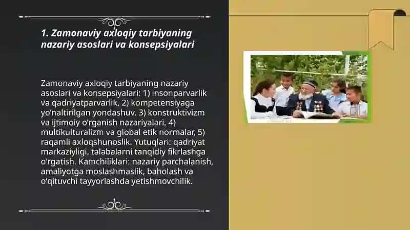 Zamonaviy axloqiy tarbiyaning yutuqlari va kamchiliklari 3