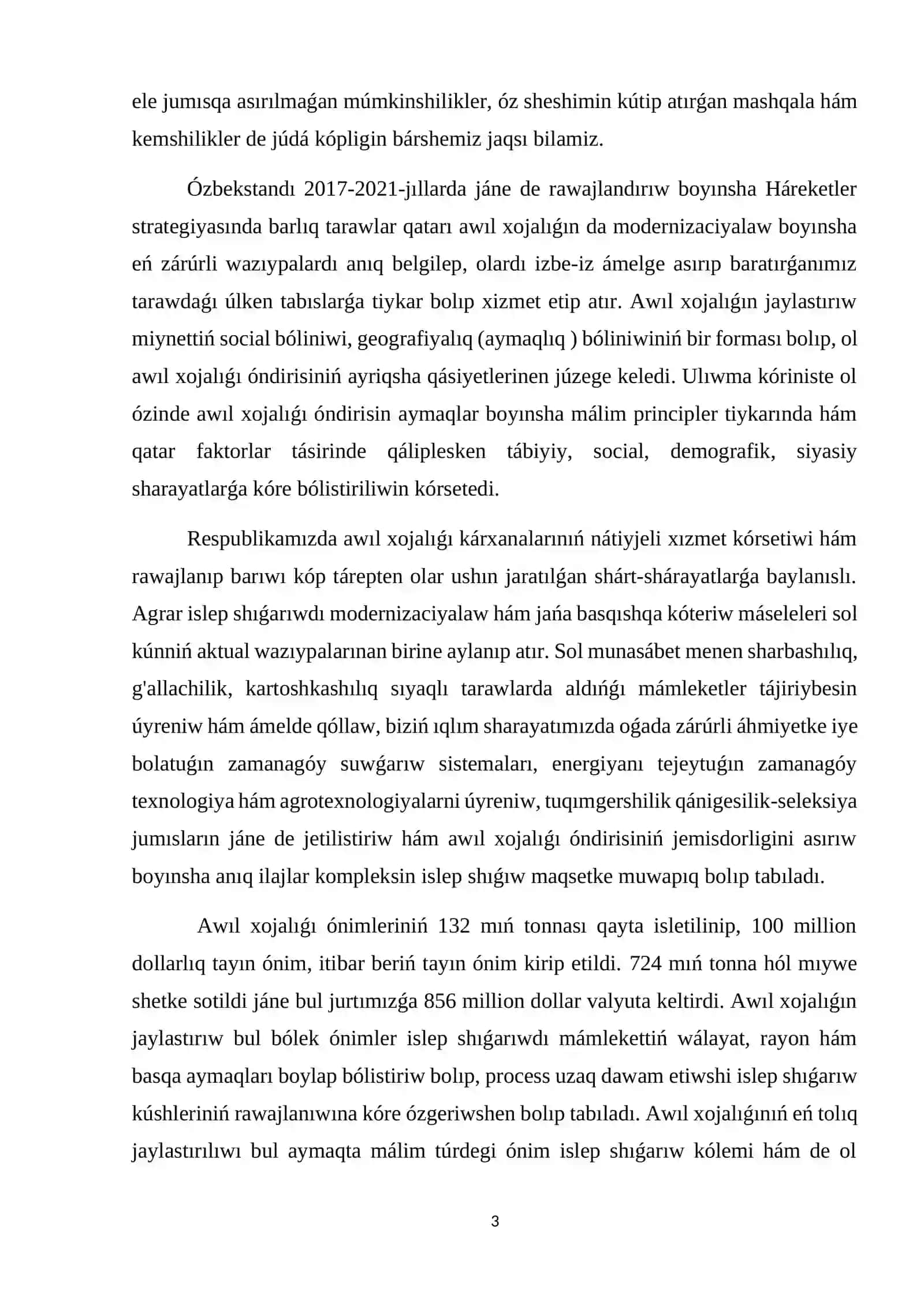 Ǵárezsizlik jıllarında awıl xojalıǵı hám sanaat tarawindagi ózgerisler 3