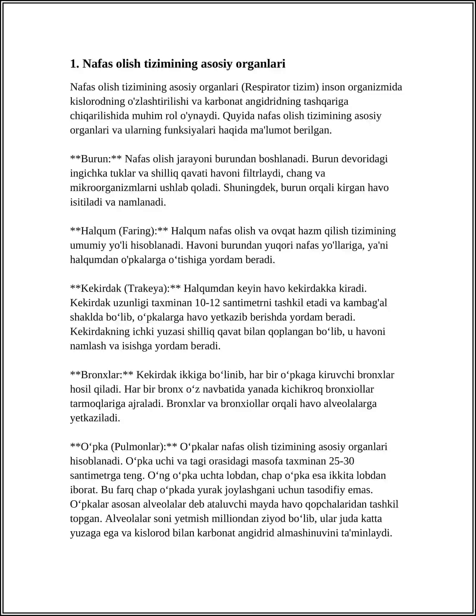 NAFAS SISTEMASI NAFAS HAQIDA UMUMIY TUSHUNCHA NAFASI OLISH BOSQICHLARI 3