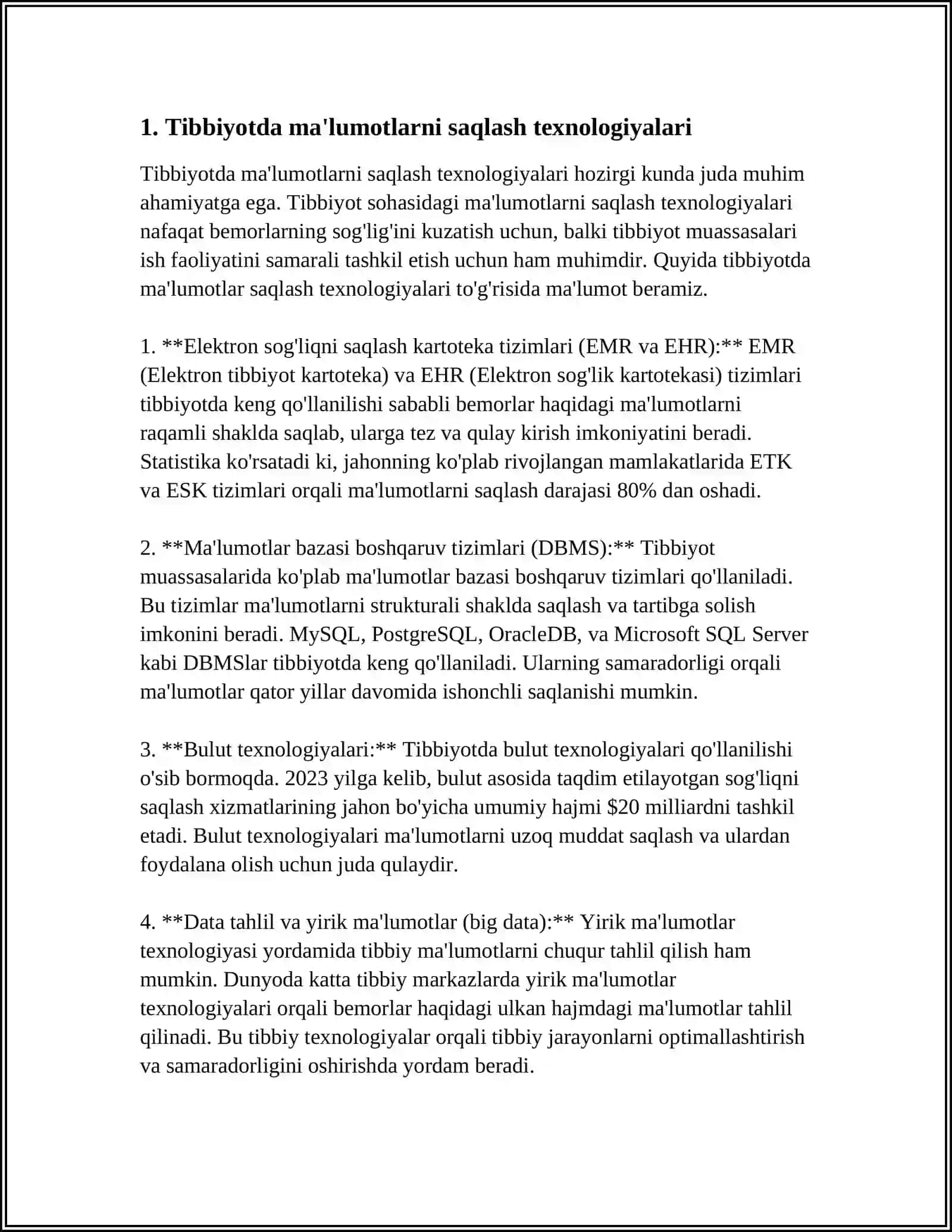 TIBBIYOTDA AXBOROTLARNI ARXIVLASH USULLARI 3