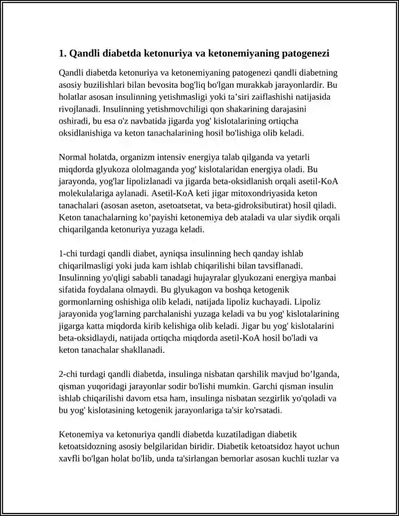 QANDLI DIABET VA OCHLIKDA KETONURIYA VA KETONEMIYA 3