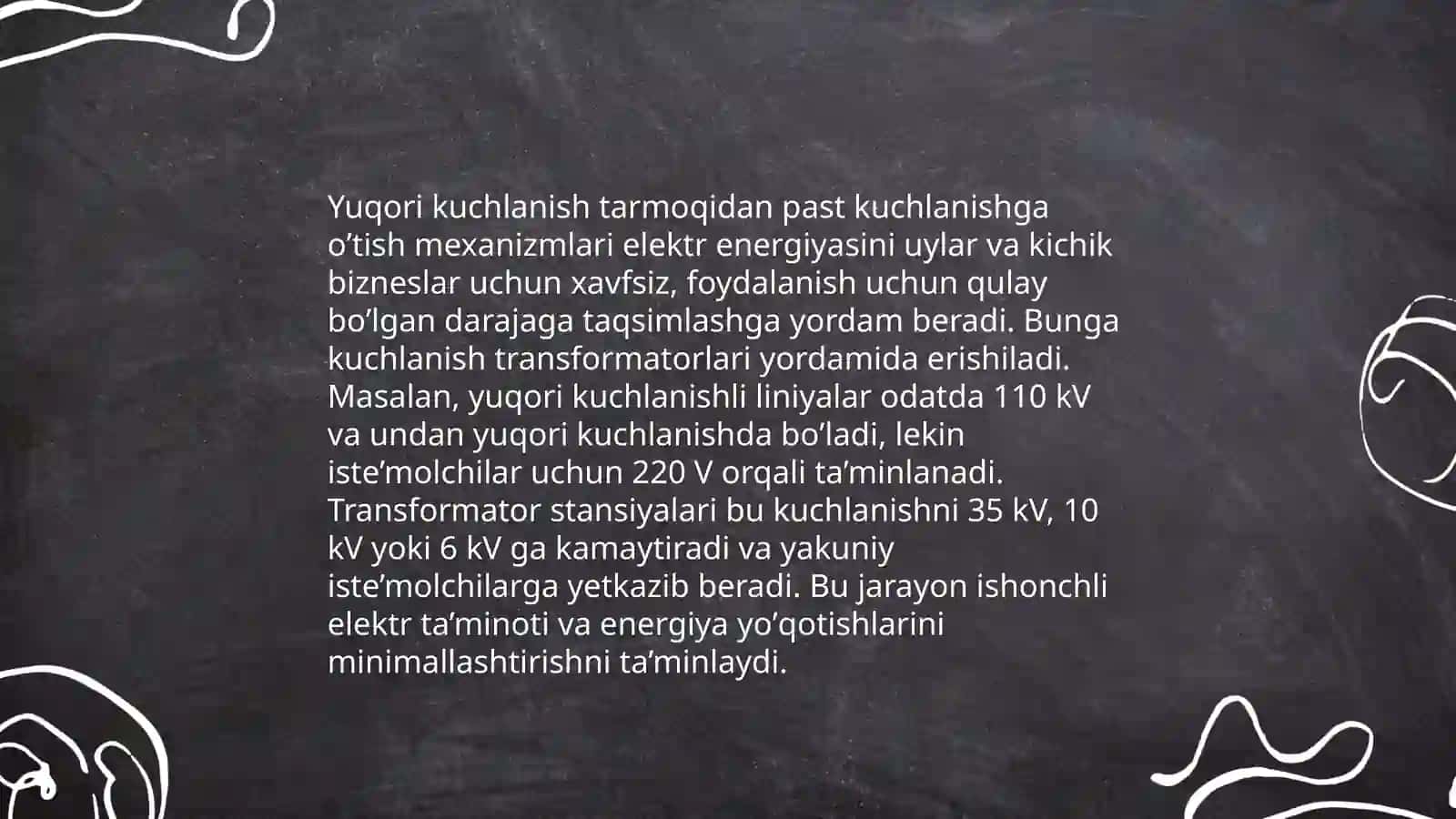 Yuqori kuchlanish tarmoqdan past kuchlanishga oʼtishni, Yuqori kuchlanishdan past kuchlanishga oʼtish taʼminoti 3