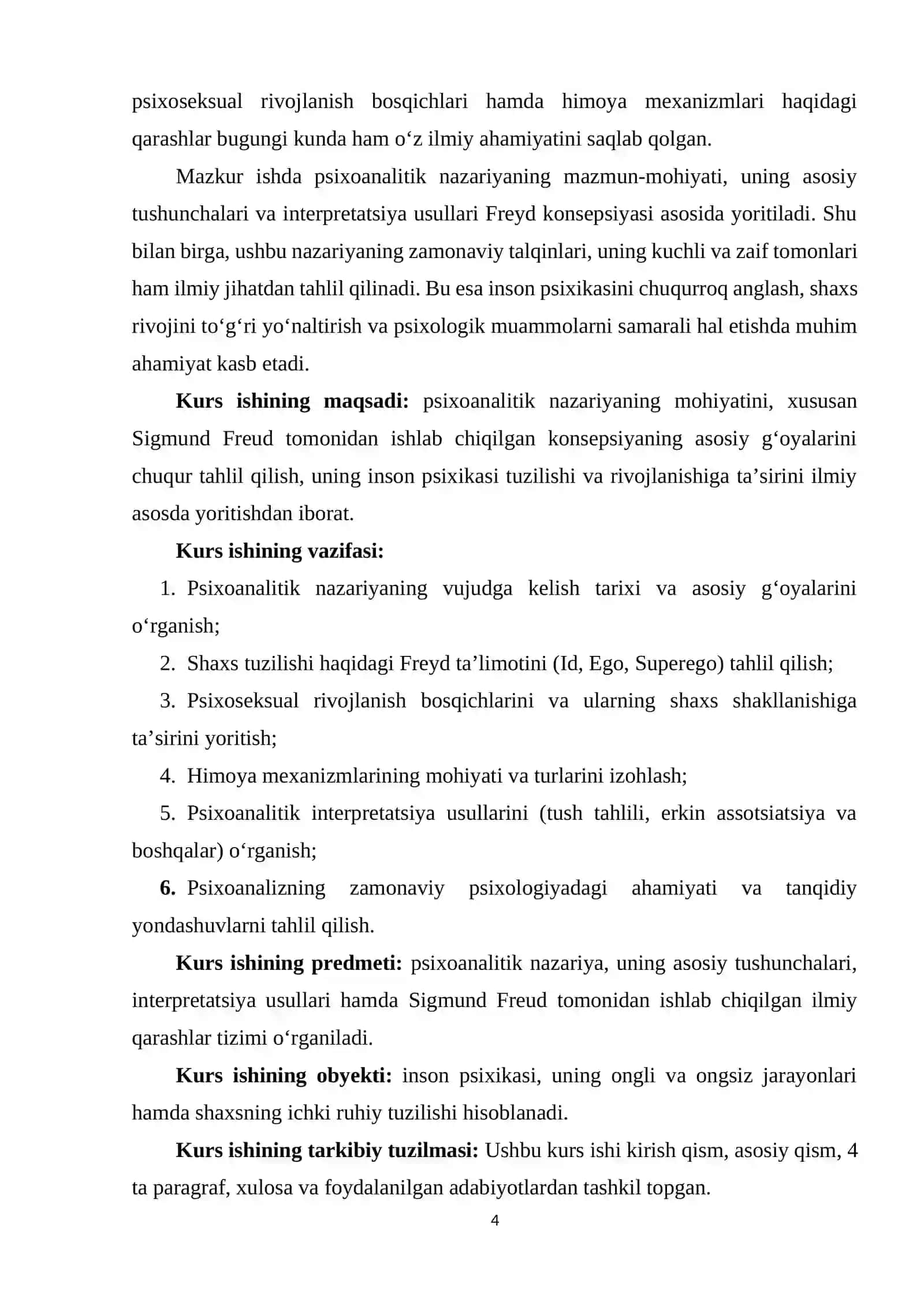 Psixoanalitik nazariya va uning interpretatsiyalari (Sigmund Freyd konsepsiyasi asosida) 3