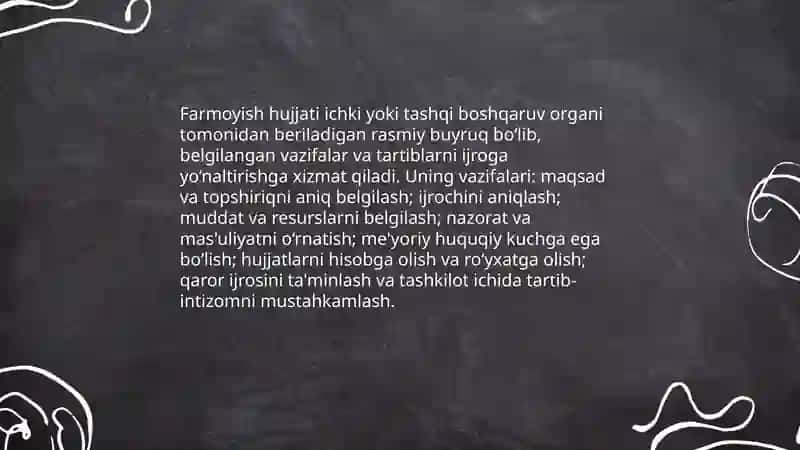 Farmoyish hujjatlari 3