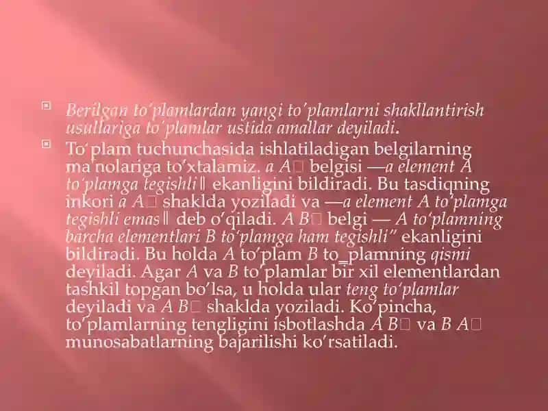 To’plamlar va ular ustida amallar 3