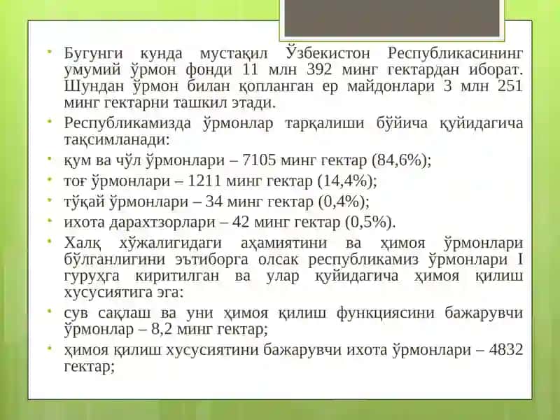 Ўрмон ҳақида тушунча 3