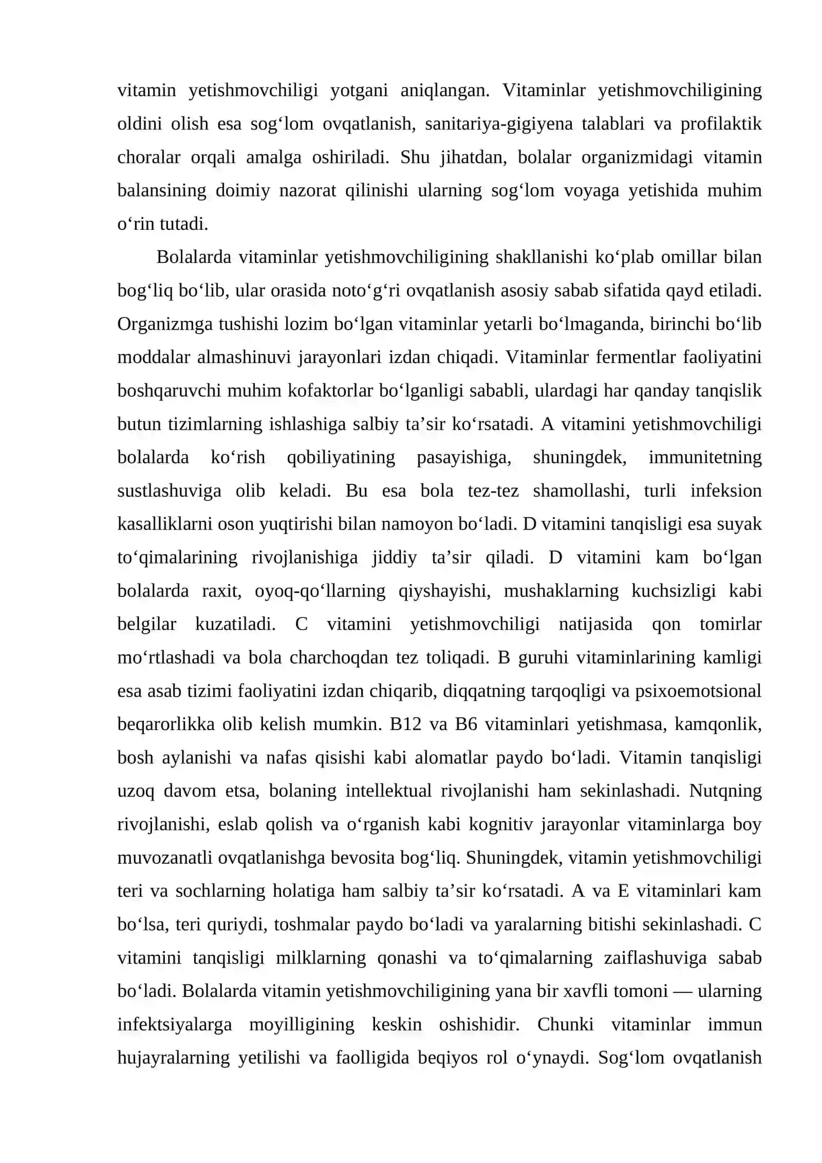 BOLALARDA VITAMINLAR YETISHMOVCHILIGINING OQIBATLARI 3