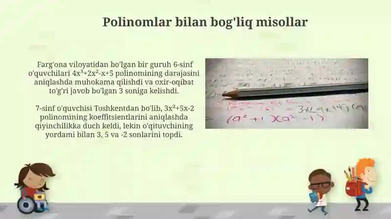 Polinomlar bilan bog'liq misollar 3