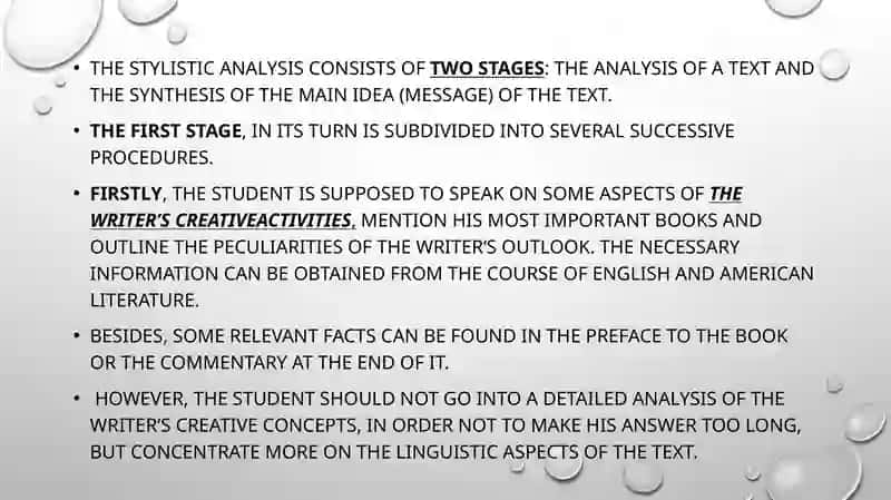 Stylistic analysis of the literary text 3