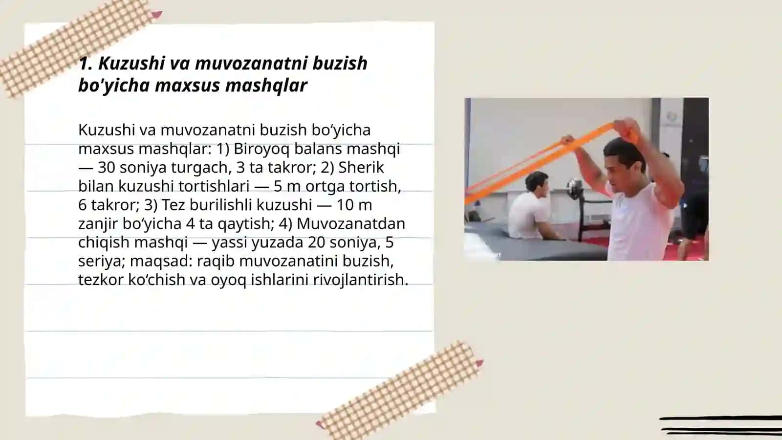 Dzyudochilarning maxsus mashqlarni bajarish va harakatlanishlari 3