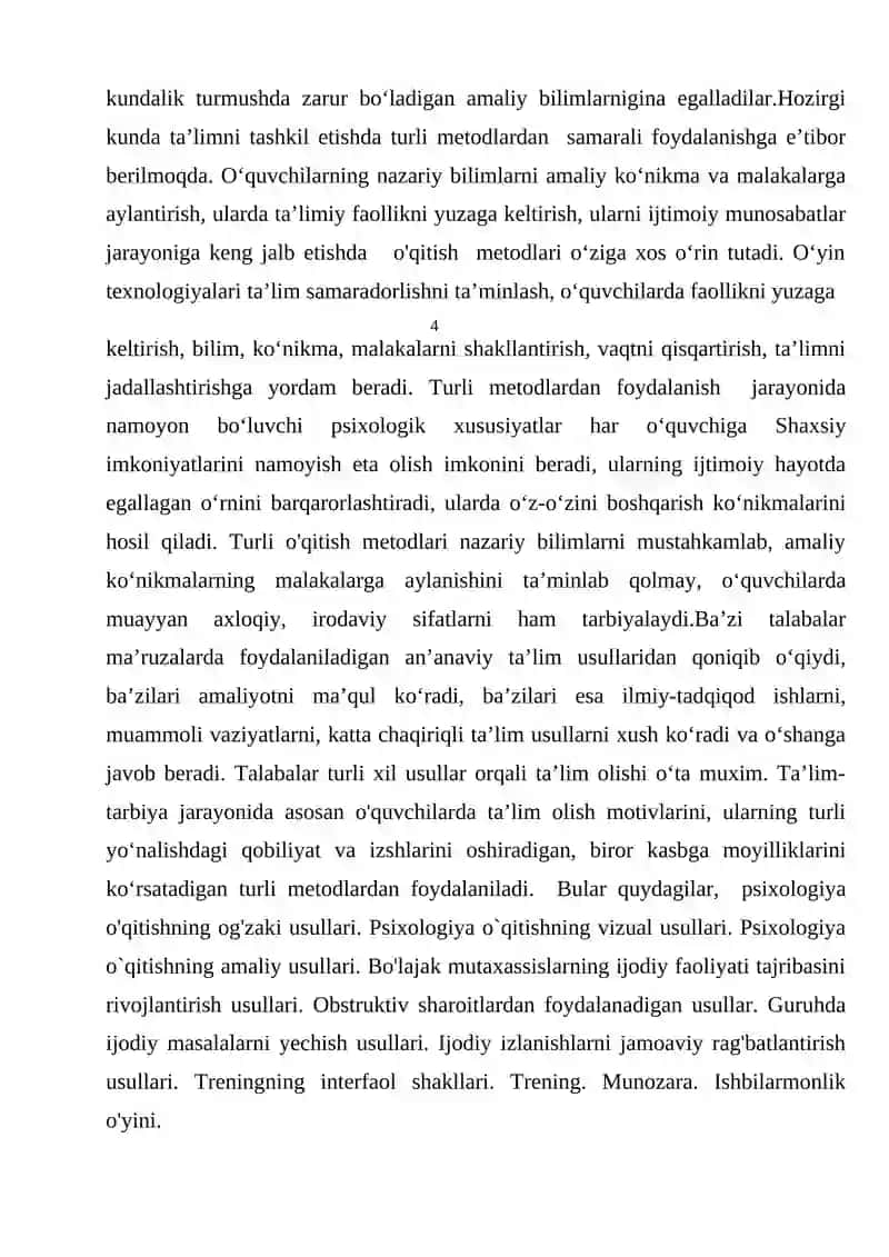 Psixologiya o’qtuvchisining kasbiy tayyorgarligi va faoliyati 3