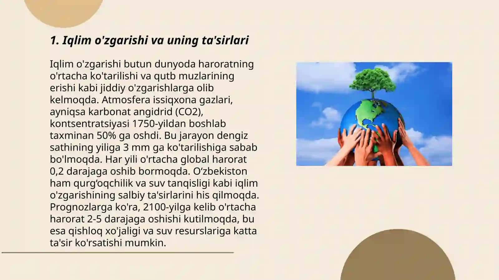 Iqlim o'zgarishi va uning ta'sirlari 3