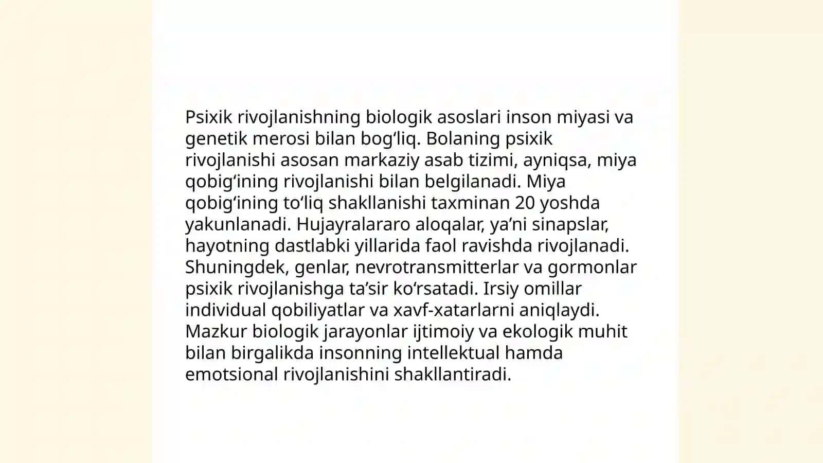 Psixik rivojlanishing asosiy qonuniyatlari 3