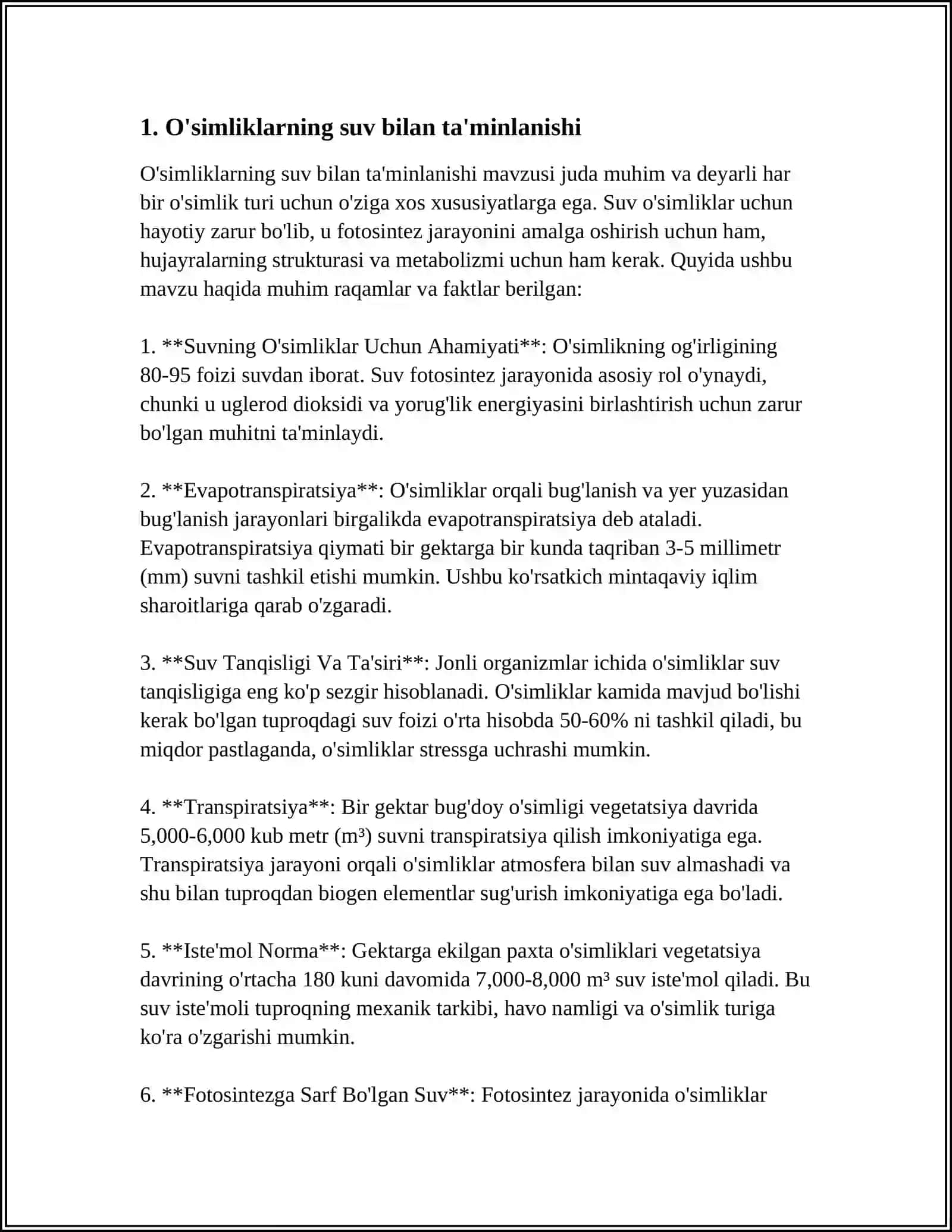 O'SIMLIKLARNI PARVARISHLASH AGROTEXNIKASI 3
