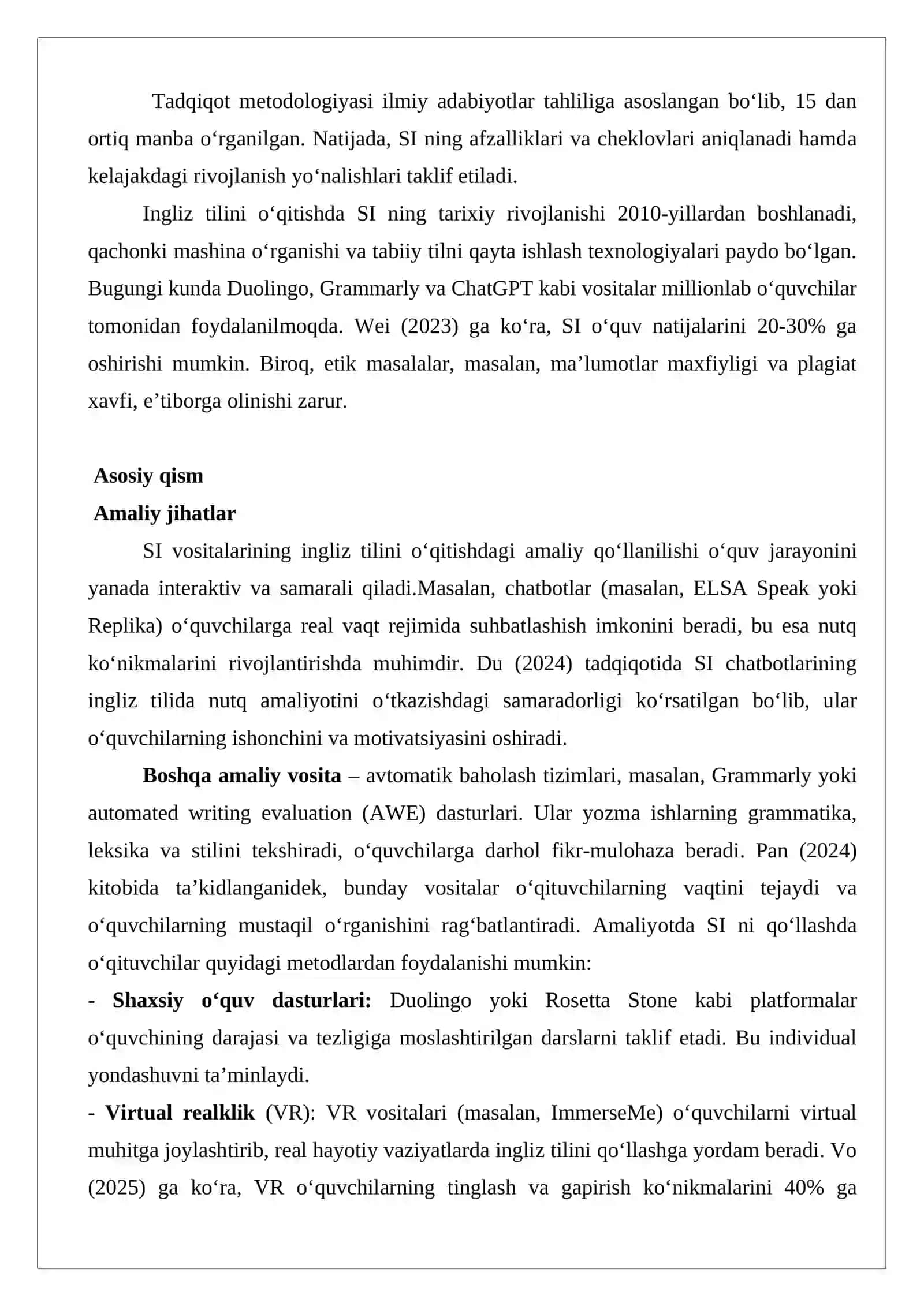 Sun’iy intellekt vositalaridan ingliz tilini o‘qitishda samarali foydalanish metodlari 3
