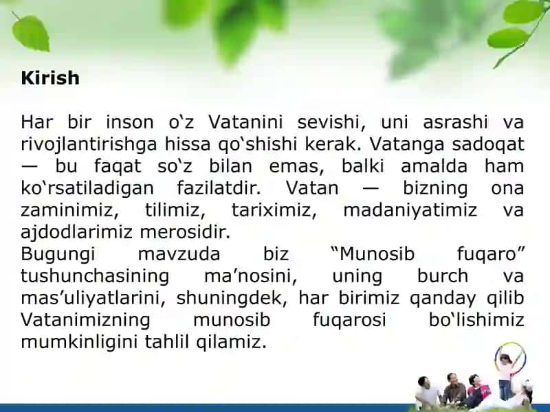 Men Vatanning munosib fuqarosiman 3