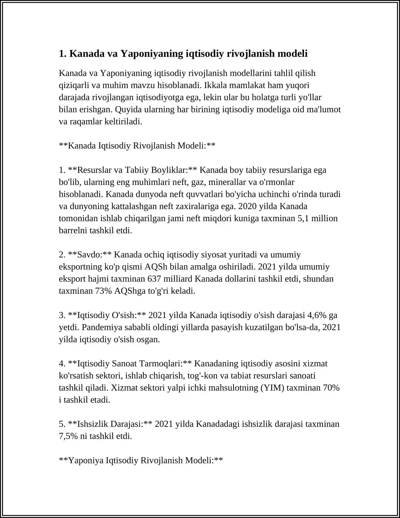 KANADA VA YAPONIYA IQTISODIYOTI 3