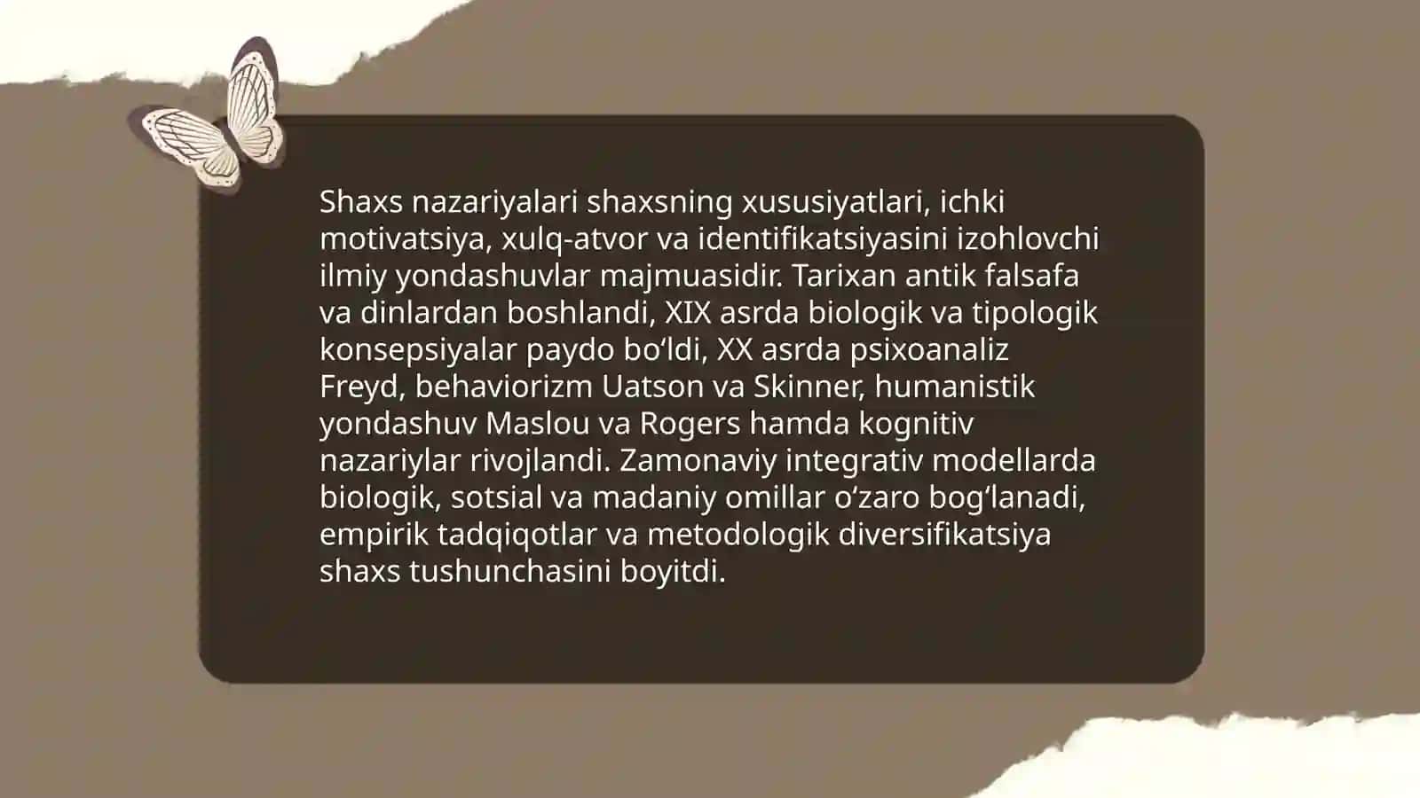 Shaxs nazariyalari 3