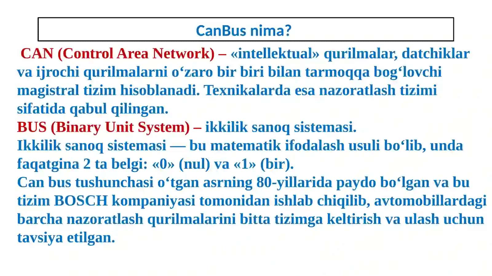 CanBUStiziminio’rganish 3