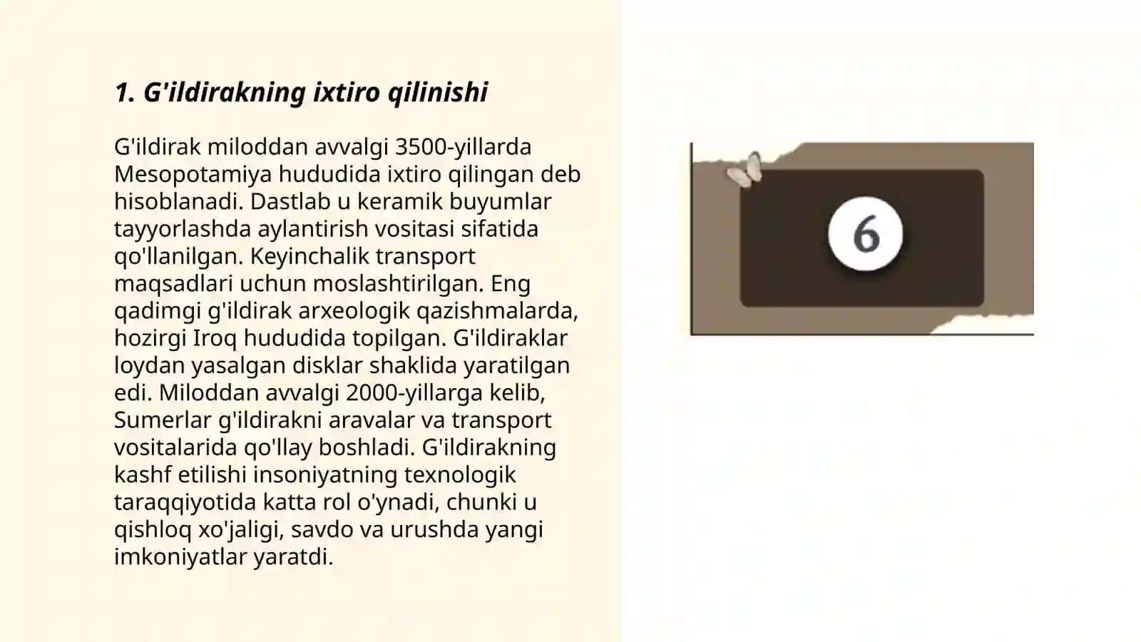 G'ildirakning ixtiro qilinishi 3