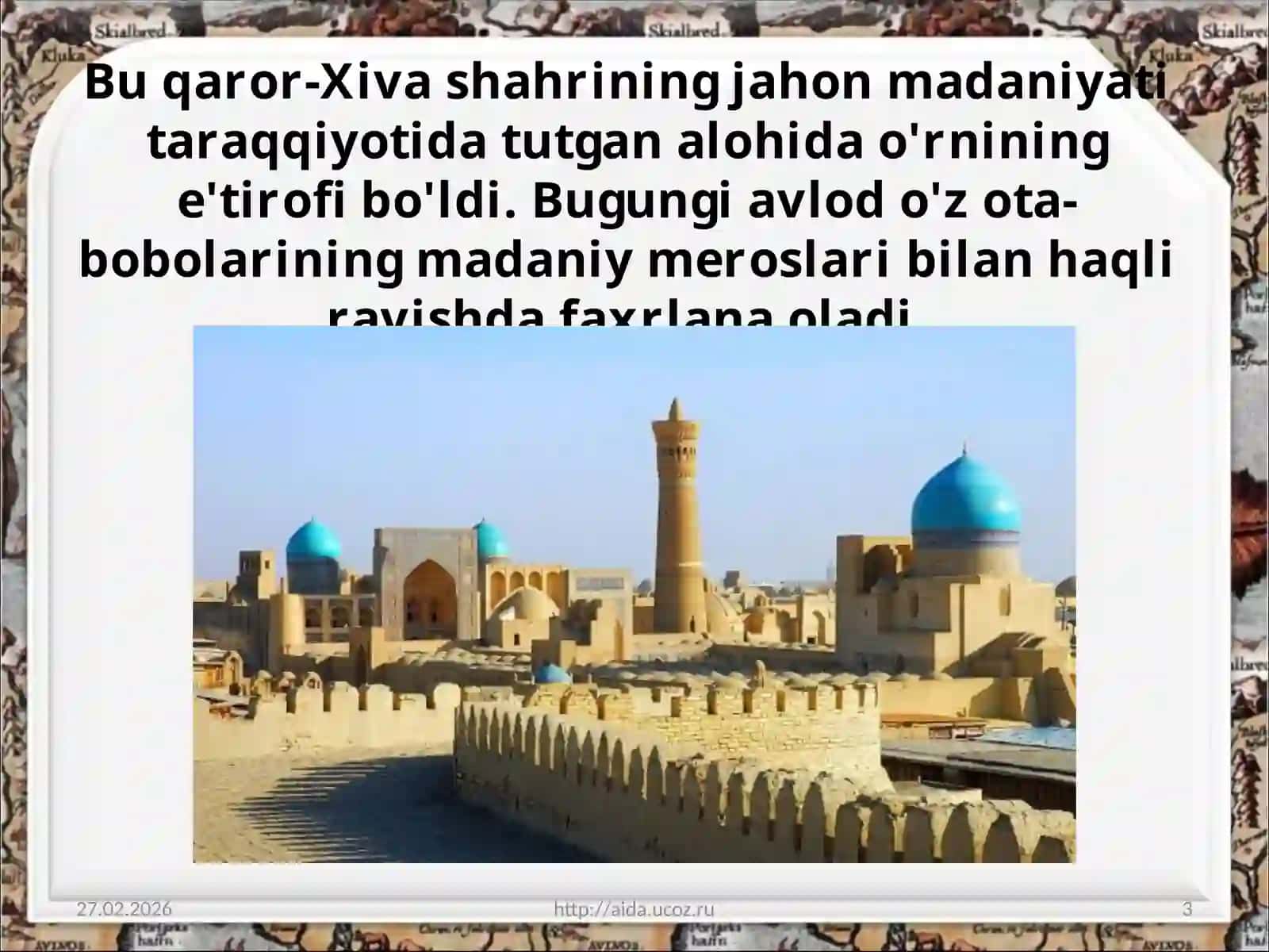 8-sinf O'zbekiston tarixi fanidarsligi asosida 3