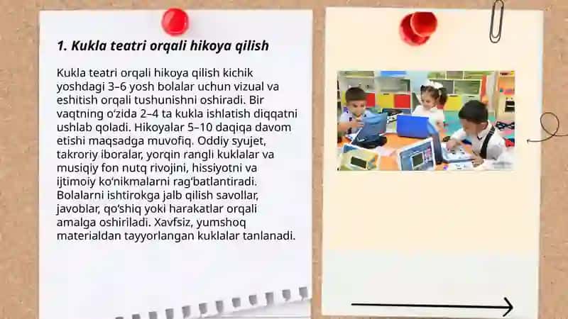 Hikoya qilib berish turlari va metodlari 3