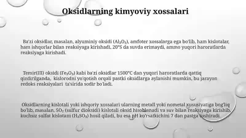 Oksidlar. Ularning hosil bolishi 3