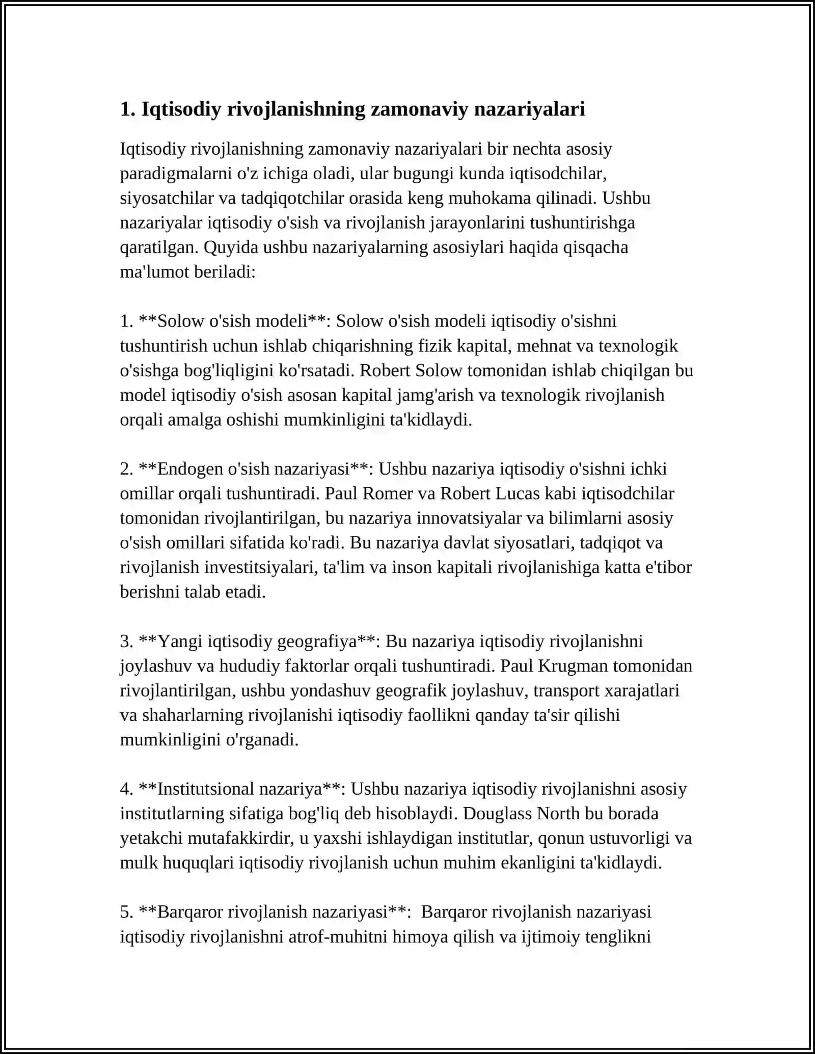 HOZIRGI ZAMON IQTISODIY TA’LIMOTLARNING ASOSIY YО‘NALISHLARI 3