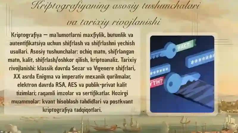 KRIPTOGRAFIYA MA'LUMOTLARNI SHIFRLASH 3