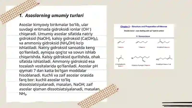 Asoslarning turlari nomenklaturasi va strukturasini ifodalash 3