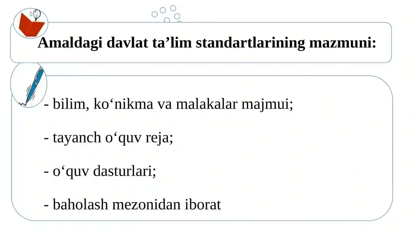 Ona tili fani boʻyicha uzluksiz ta’limning DTS va oʻquv dasturlari mazmuni 3