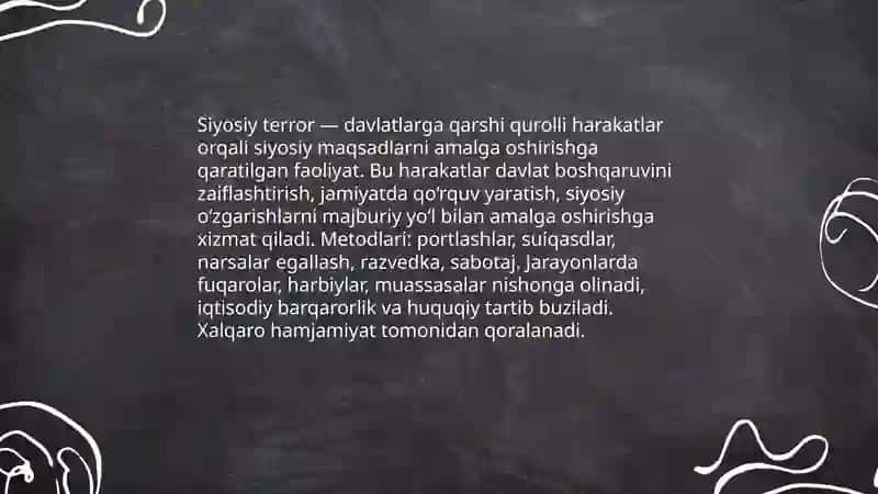 Terorizmning turlari siyosiy iqtisodiy ijtimoiy diniy 3
