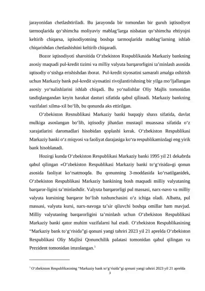 MILLIY VALYUTA KURSI VA UNGA TAʼSIR ETUVCHI OMILLAR 3