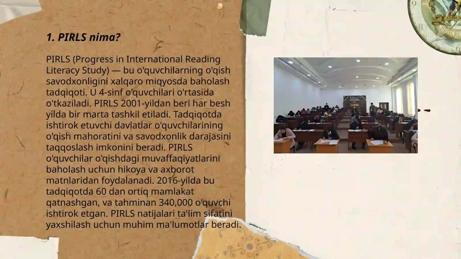 PIRLS- matinini òqish va tushunish darajasini aniqlovchi xalqaro tadqiqot 3